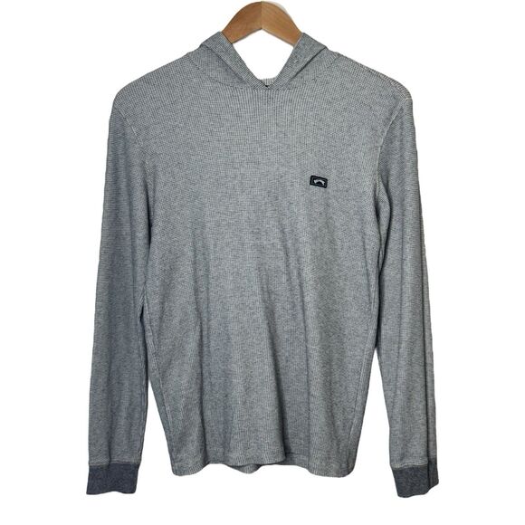 Billabong Mens Medium Pullover Thermal Hoodie Shirt Gray "Missing Drawstring" - Picture 1 of 11